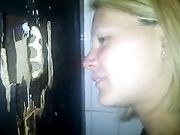 Wife at gloryhole sucking cock of stranger
