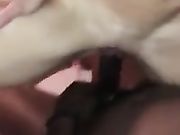 Hot blonde riding black cock until he cannot resist and cums in her